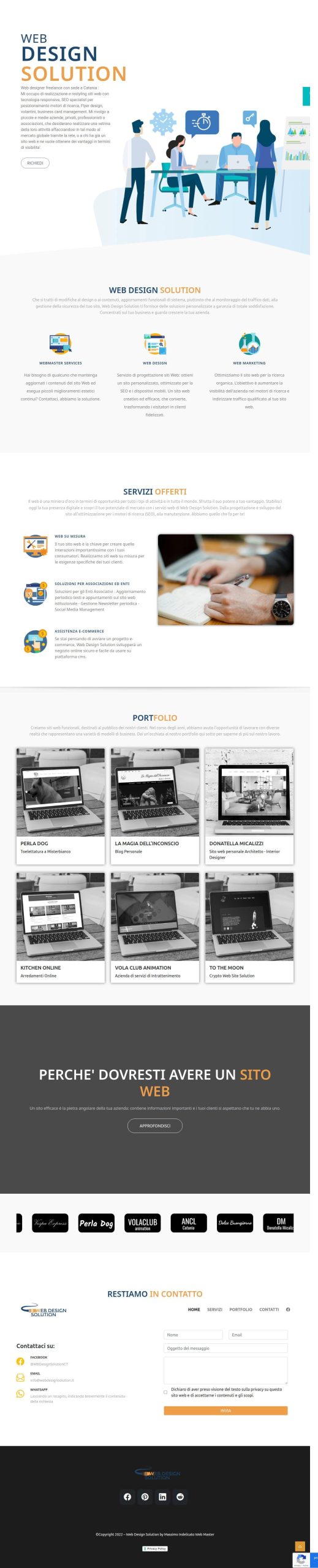 Progetto sito web Web Agency Immagine landing page sito web webdesignsolution.altervista.org