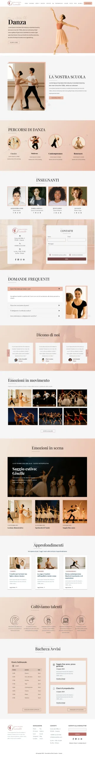 Progetto sito web Ensemble - Scuola di Danza Progetto sito web 'Ensemble - Scuola di Danza'